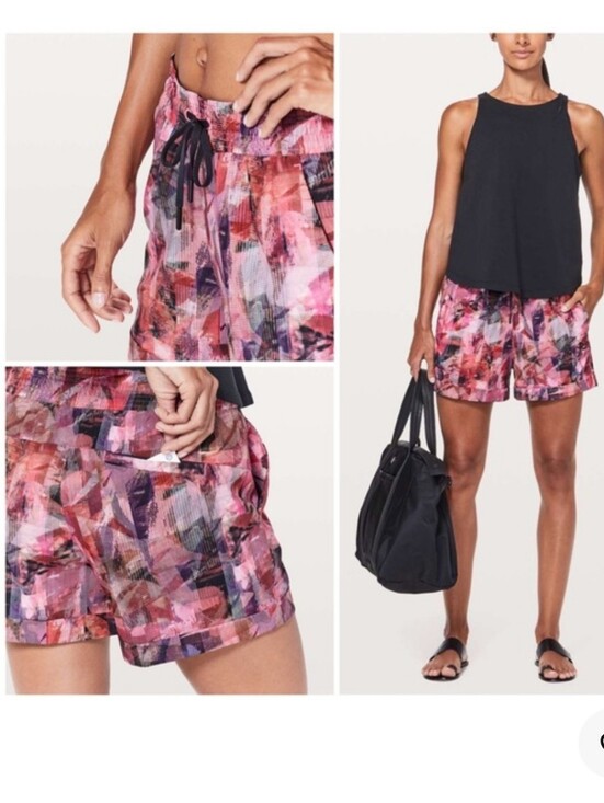 lululemon athletica Pants - Lululemon Spring Break Away Shorts 3" Sun Dazed Multi Pink Size 6